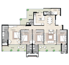 3 BHK + 3T